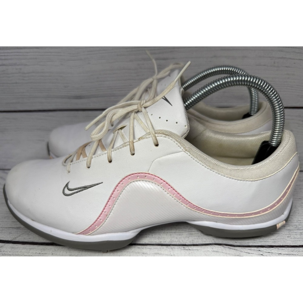 Nike Golf Shoes Women White Pink Size 9.5 Athletic‎ Spiked Comfort